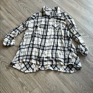 Plaid Button-Up Shirt Maternity